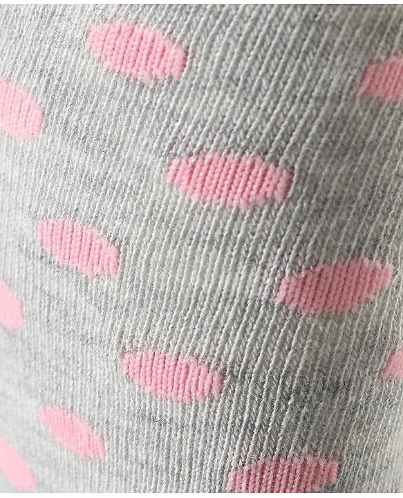 Cutewalk By Babyhug Anti-Bacterial Footed Tights Polka Dots Design - Grey