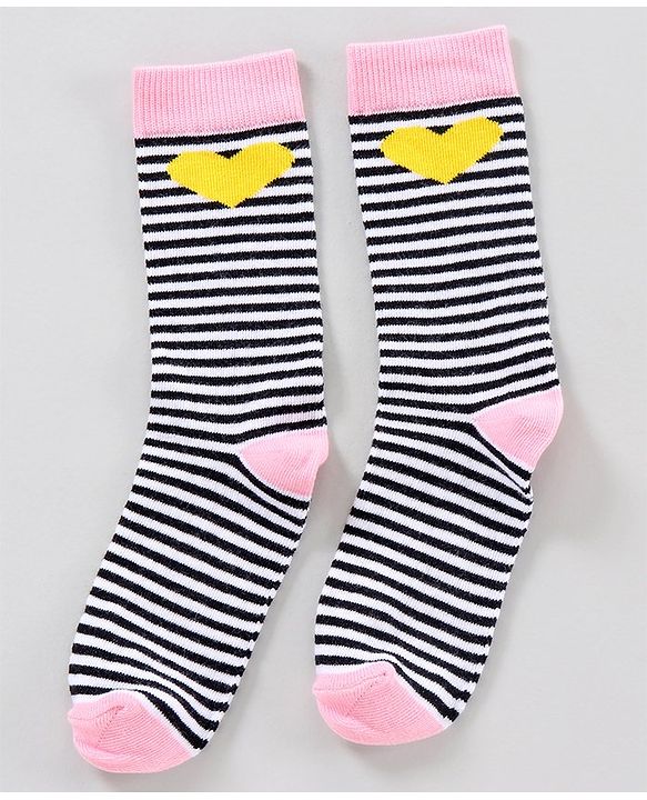 Pine Kids Mid Calf Length Anti-Microbial Socks Pack of 5 - Pink Blue