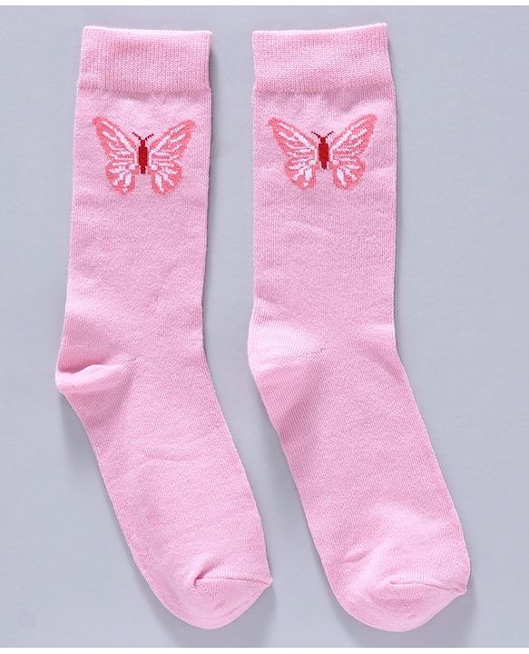Pine Kids Mid Calf Length Anti-bacterial Socks Polka Dot Design Pack of 3 - Pink
