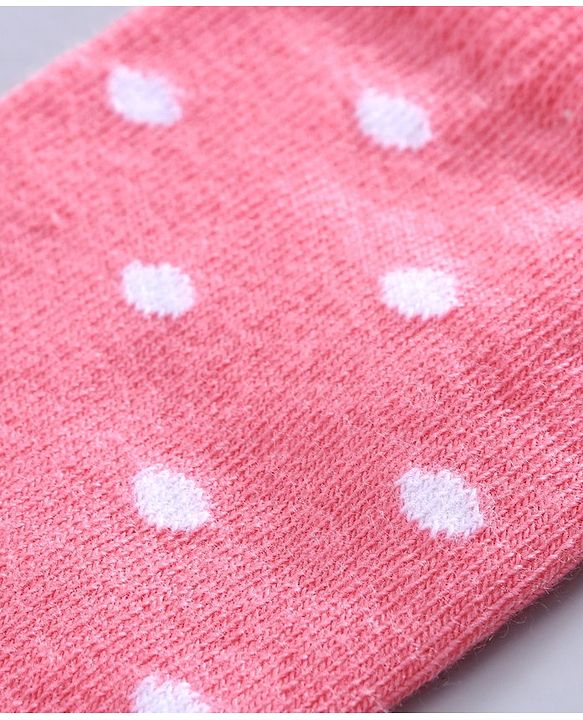 Pine Kids Mid Calf Length Anti-bacterial Socks Polka Dot Design Pack of 3 - Pink