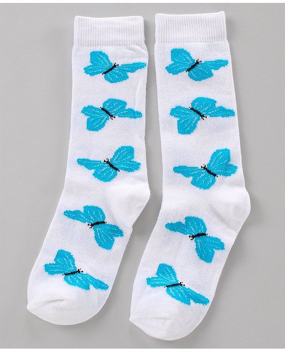 Pine Kids Mid Calf Length Anti-bacterial Socks Polka Dot Design Pack of 3 - Blue
