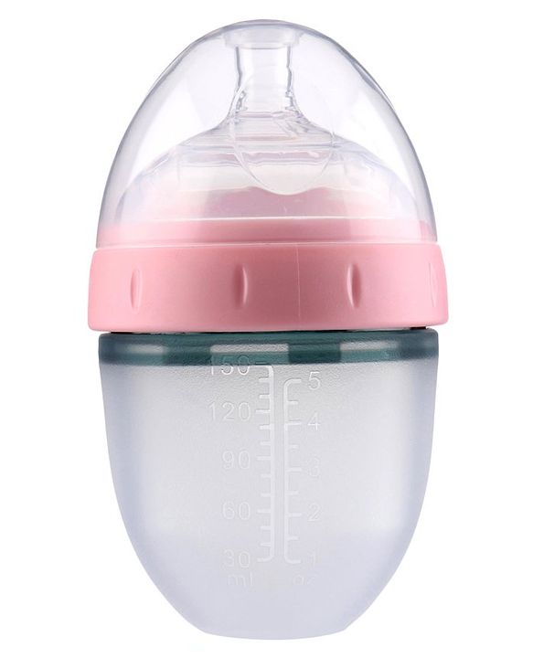 Babyhug Silicone Feeding Bottle Pink - 150 ml