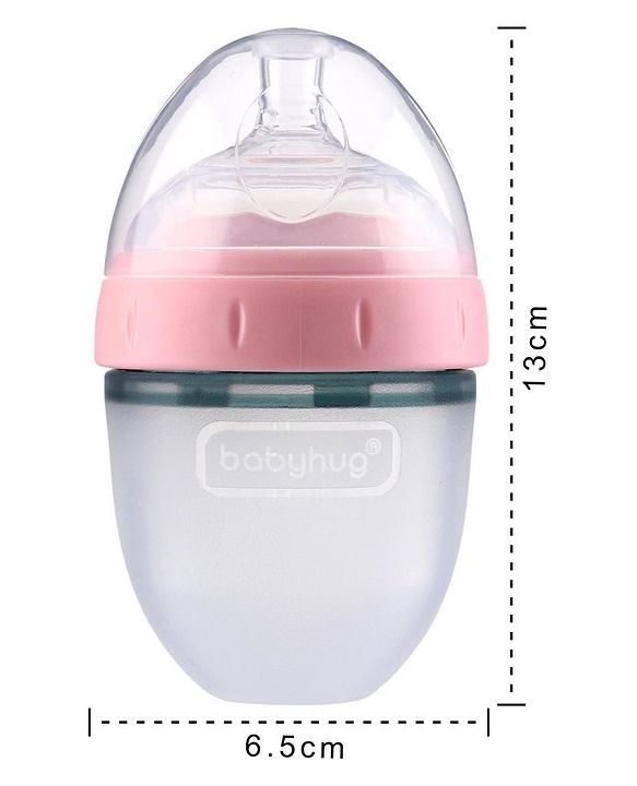 Babyhug Silicone Feeding Bottle Pink - 150 ml