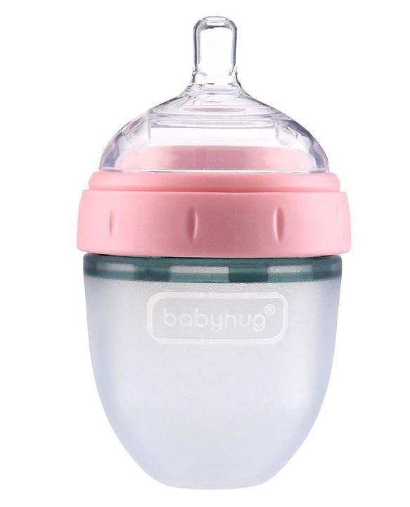 Babyhug Silicone Feeding Bottle Pink - 150 ml
