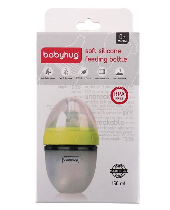 Babyhug Silicone Feeding Bottle Pink - 150 ml