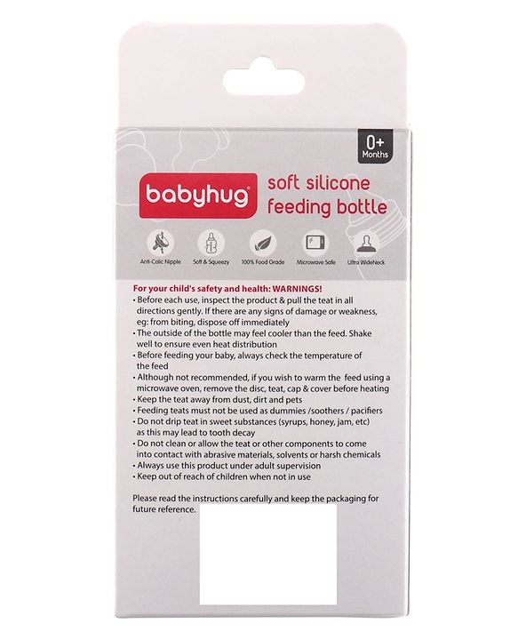 Babyhug Silicone Feeding Bottle Pink - 150 ml