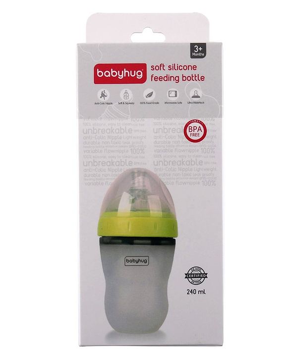 Babyhug Silicone Feeding Bottle Pink - 240 ml
