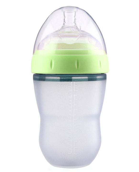 Babyhug Silicone Feeding Bottle Green - 240 ml