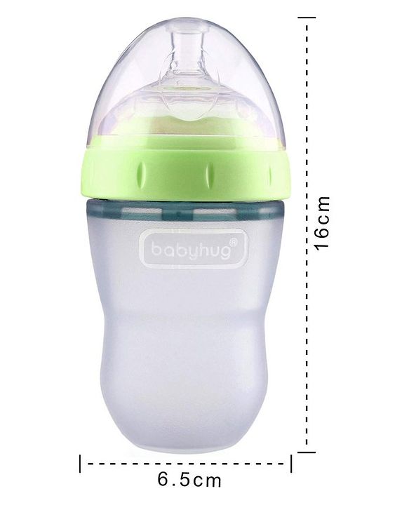 Babyhug Silicone Feeding Bottle Green - 240 ml