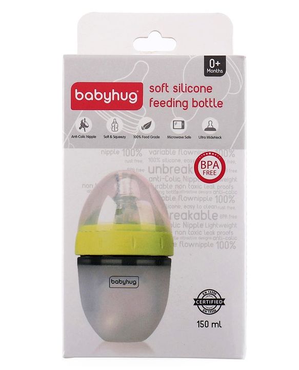 Babyhug Silicone Feeding Bottle Green - 240 ml
