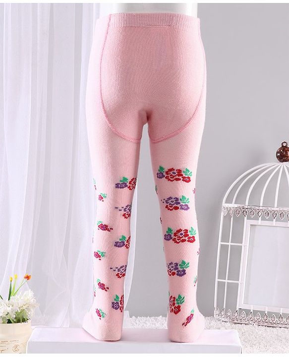 Cute Walk by Babyhug Anti-bacterial Footed Tights Floral Design - Pink