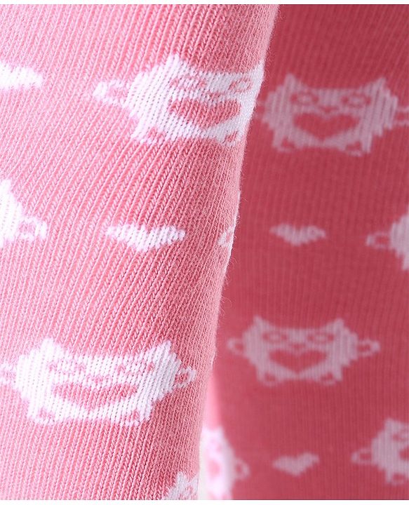 Cute Walk by Babyhug Anti-bacterial Footed Tights Kitty Design - Pink