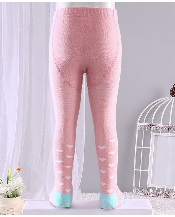 Cute Walk by Babyhug Anti-bacterial Footed Tights Teddy Design - Pink