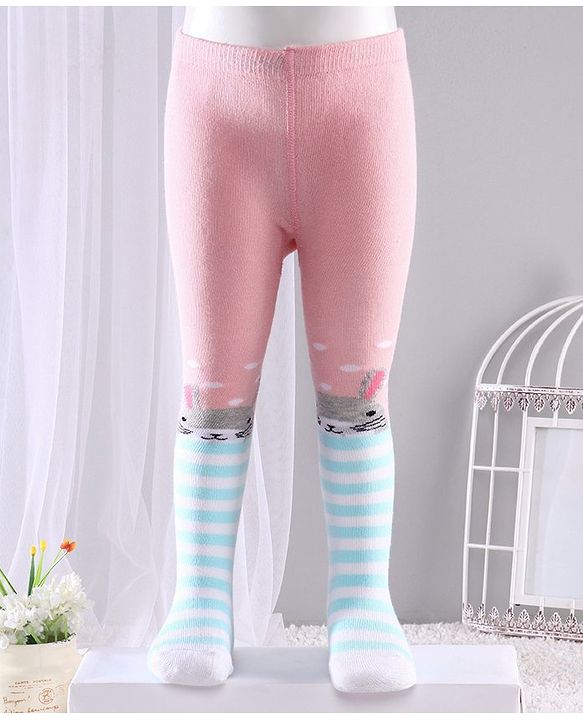 Cute Walk by Babyhug Anti-bacterial Footed Tights Bunny Design - Pink