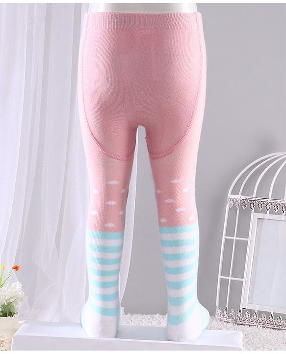 Cute Walk by Babyhug Anti-bacterial Footed Tights Bunny Design - Pink