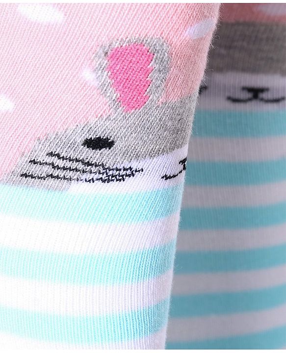 Cute Walk by Babyhug Anti-bacterial Footed Tights Bunny Design - Pink