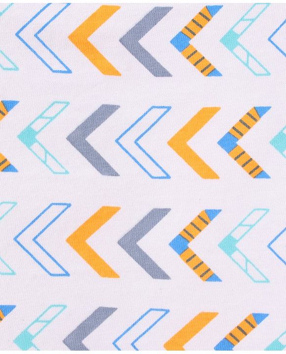 Babyhug Full Sleeves Tee Dino Print Pack of 3  - Teal White - 6-9m White