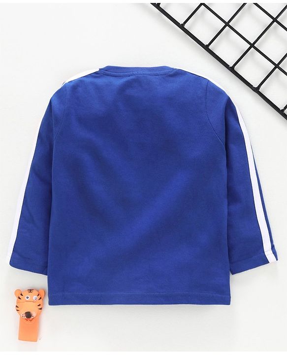 Babyhug Full Sleeves Tee Tiger Print - Blue