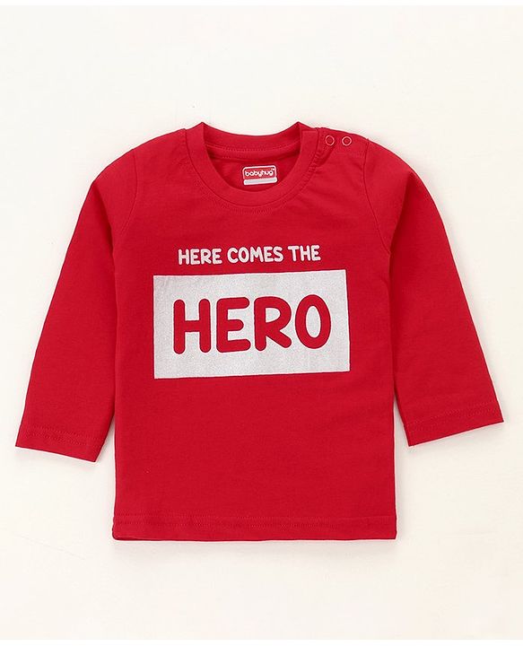 Babyhug Full Sleeves Striped & Super Hero Print Set of 3 - Red Blue
