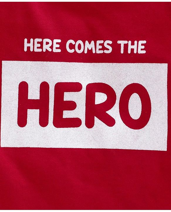 Babyhug Full Sleeves Striped & Super Hero Print Set of 3 - Red Blue