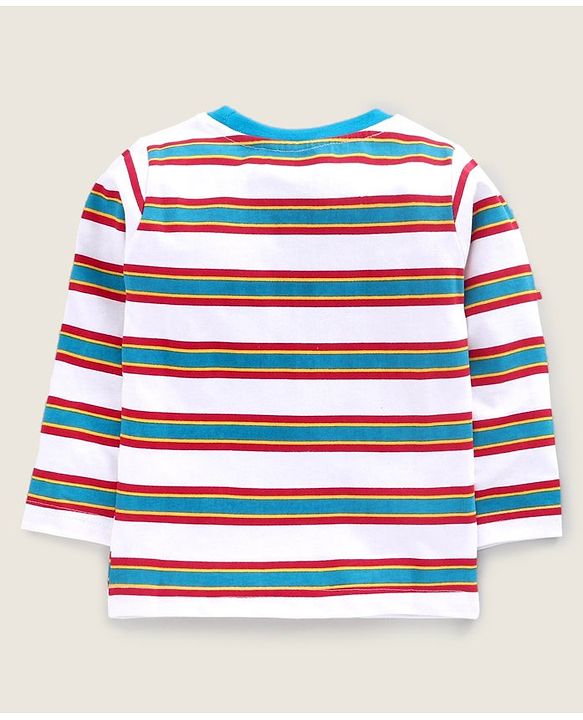 Babyhug Full Sleeves Striped & Super Hero Print Set of 3 - Red Blue