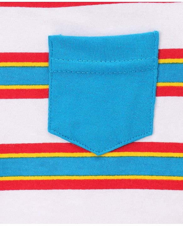 Babyhug Full Sleeves Striped & Super Hero Print Set of 3 - Red Blue