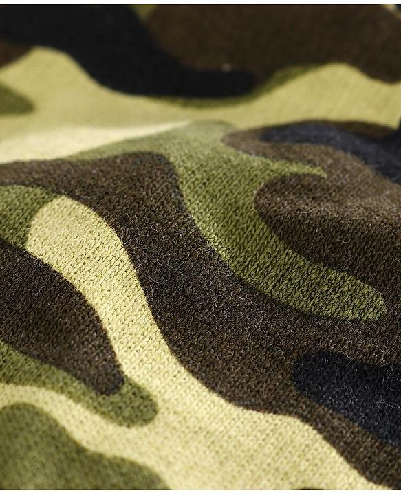 Babyhug Dungaree with Inner Tee Camouflage Print - Green Grey