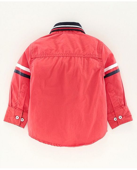 Babyhug Full Sleeves Shirt Athletic Patch - Red