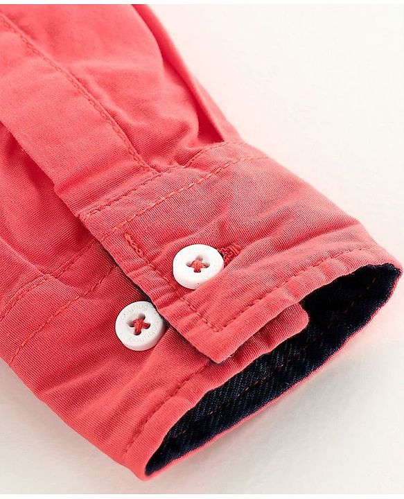 Babyhug Full Sleeves Shirt Athletic Patch - Red
