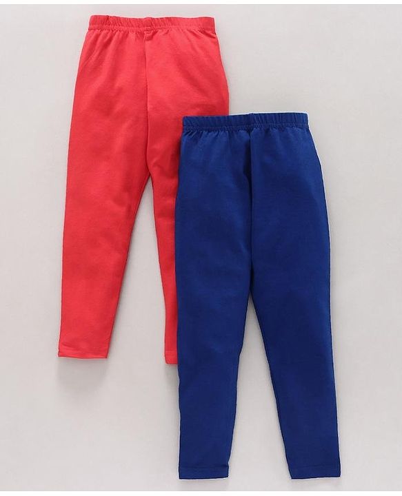 Babyhug Full Length Solid  Leggings Pack of 2  - Navy Blue Red
