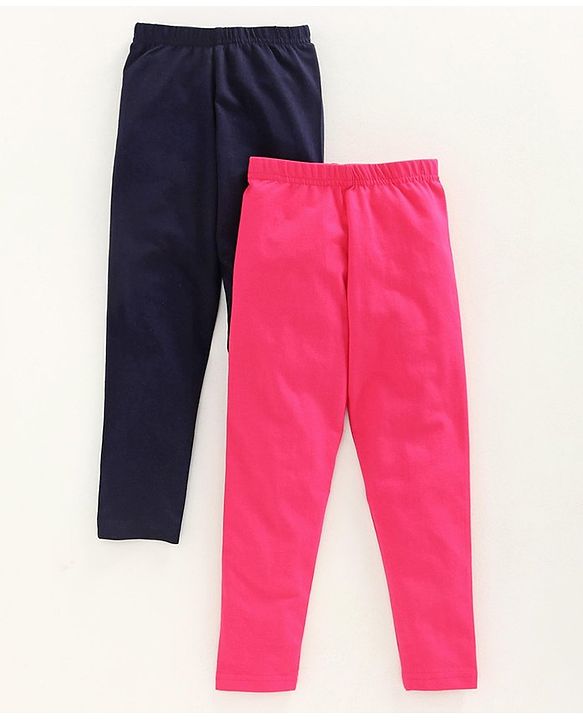 Babyhug Full Length Solid  Leggings Pack of 2  - Navy Blue Red