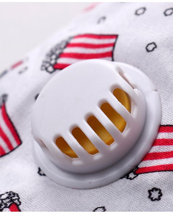 Babyhug Printed Face Mask with Carbon Filter and Breathing Valve Yellow Blue - Pack of 3