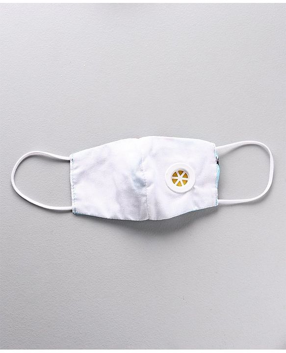 Babyhug 4 to 8 Years Printed Face Mask with Carbon Filter and Breathing Valve Light & Navy Blue - Pack of 2