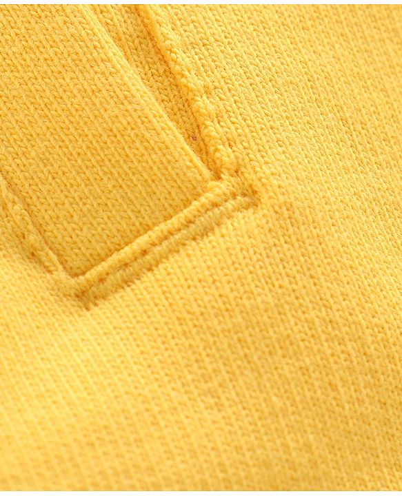 Pine Kids Full Sleeves Biowashed Hooded Sweat Jacket Numeric 20 Patch - Yellow Navy Blue