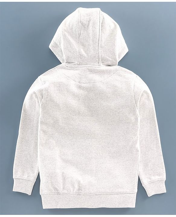 Pine Kids Full Sleeves Biowashed Hooded Sweatjacket - Grey