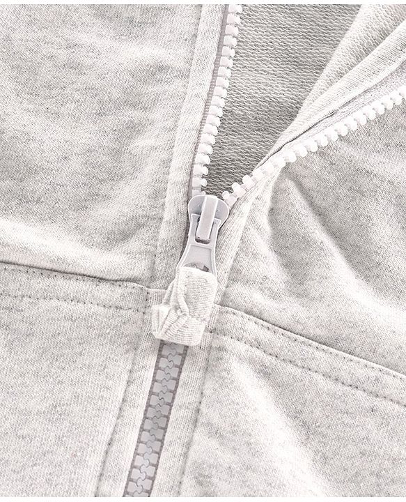 Pine Kids Full Sleeves Biowashed Hooded Sweatjacket - Grey