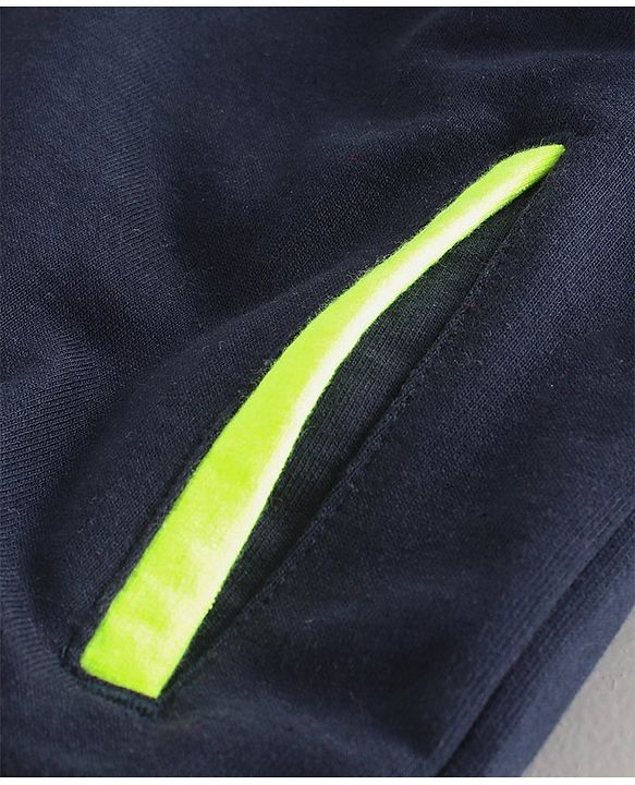Pine Kids Full Sleeves Hooded Sweatshirt Text Print - Navy Blue