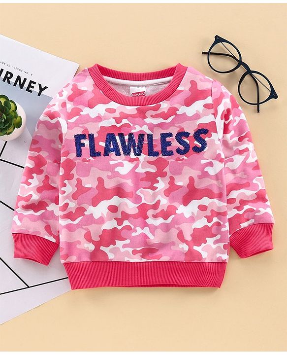 Babyhug Full Sleeves Sweatshirt Camouflage - Pink
