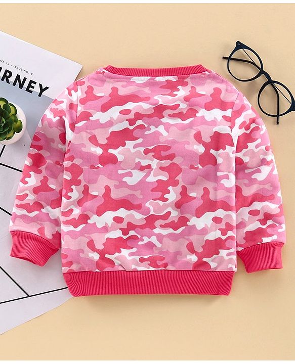Babyhug Full Sleeves Sweatshirt Camouflage - Pink
