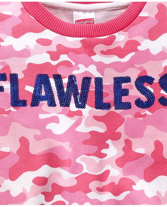 Babyhug Full Sleeves Sweatshirt Camouflage - Pink