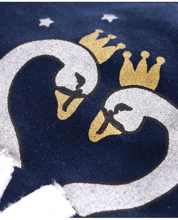Babyhug Full Sleeves Sweatshirt Swan Patch  - Blue