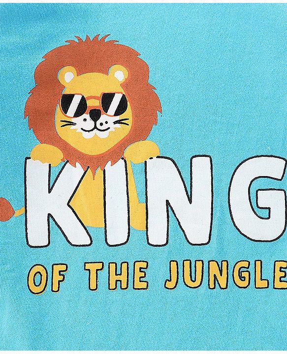 Babyhug Full Sleeves Tee Lion  Print - Blue