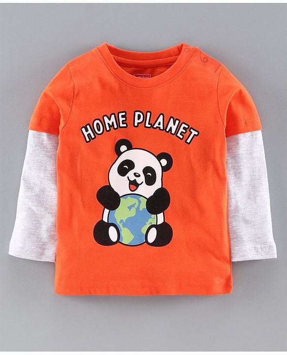 Babyhug Doctor Sleeves Tee Panda Print Pack of 3 - Orange Blue
