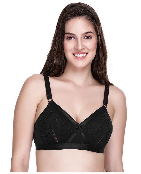 Sona Pack Of 2 Plus Size Cotton Full Coverage Non Wired Non Padded Bra  Black Online in India, Buy at Best Price from  - 3749148