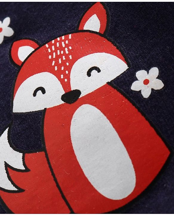 Babyhug Full Length Leggings Fox & Bunny Print -Navy Blue