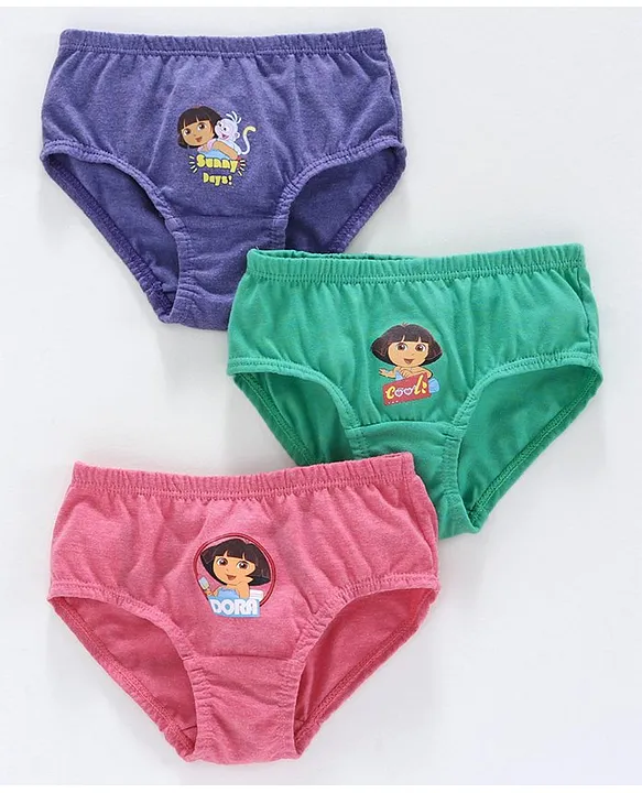 Buy Red Rose Cotton Panties Dora Print Pack of 3 Green Purple Pink for  Girls (6-12Months) Online in India, Shop at  - 3757724