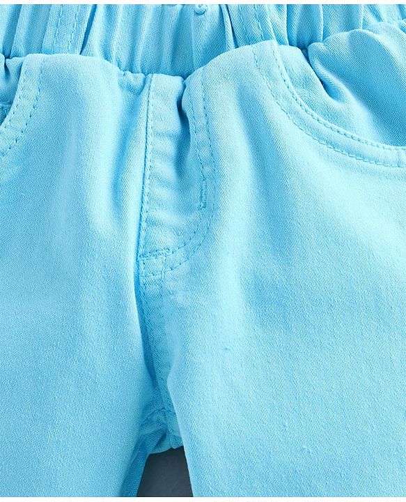Babyhug Full Length Solid Jeans - Turquoise
