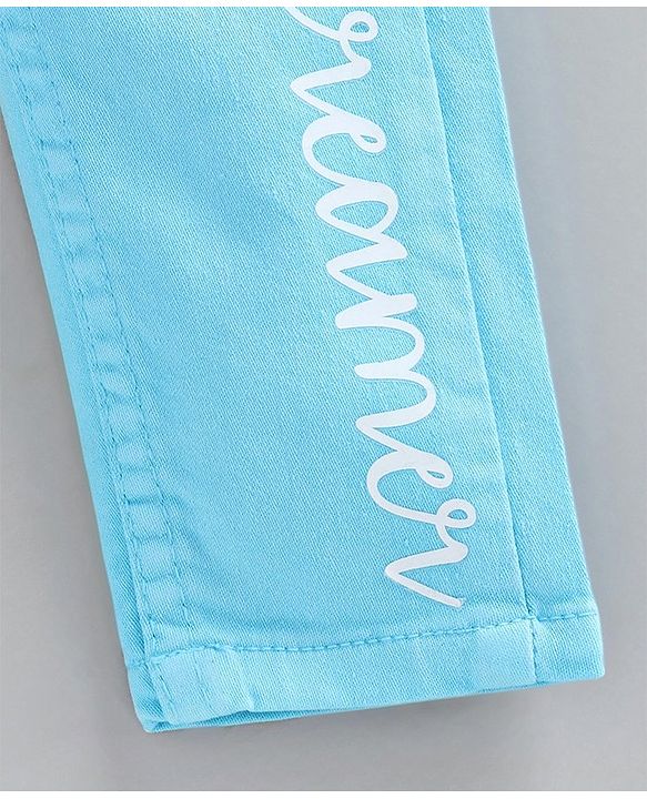 Babyhug Full Length Solid Jeans - Turquoise
