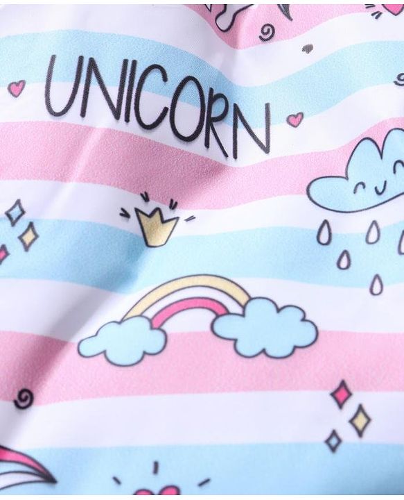Babyhug Full Sleeves Hooded Padded Winter Jacket Unicorn Print - Pink