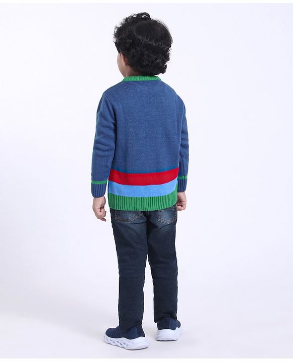 Babyhug Full Sleeves Sweater Airplane Design - Blue